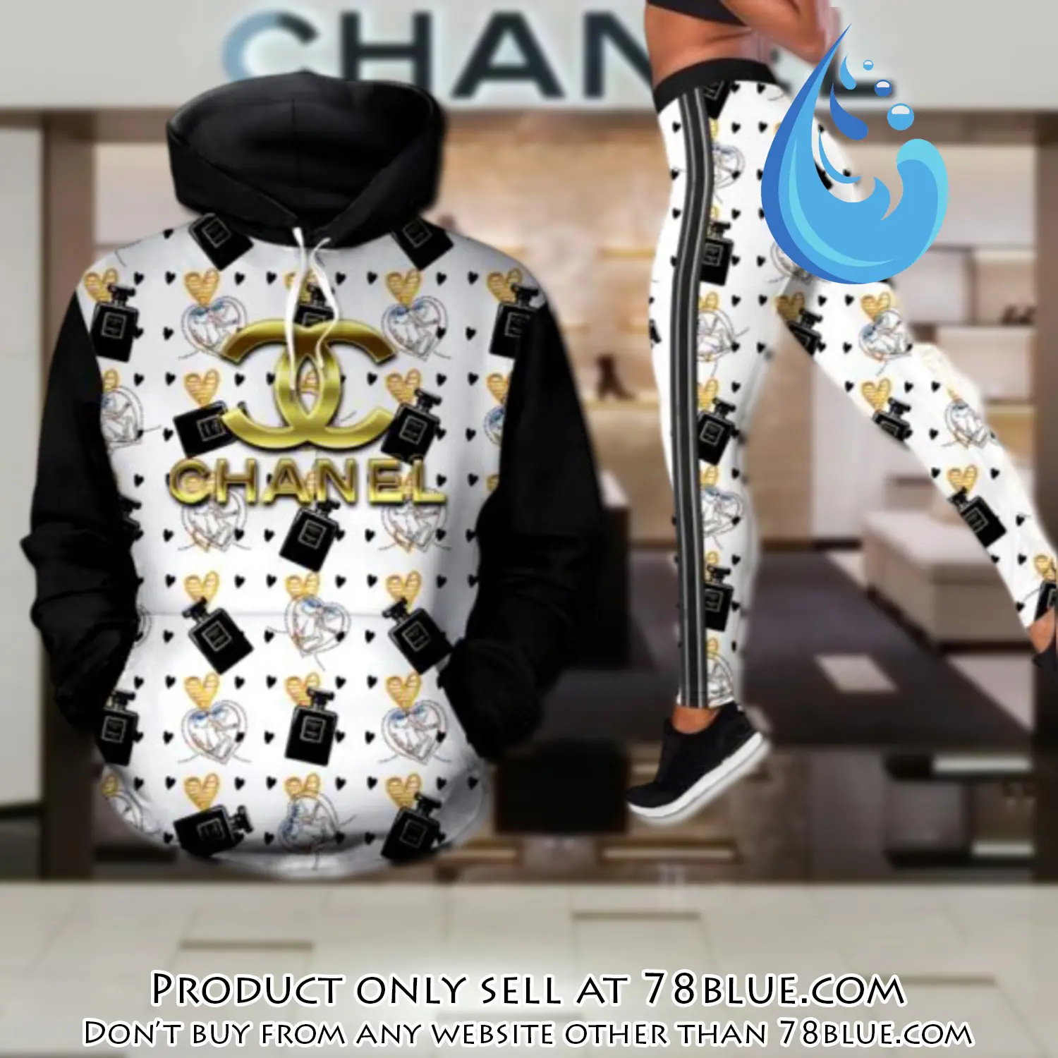 Chanel perfume hoodie legging set luxury for women 78b0437817